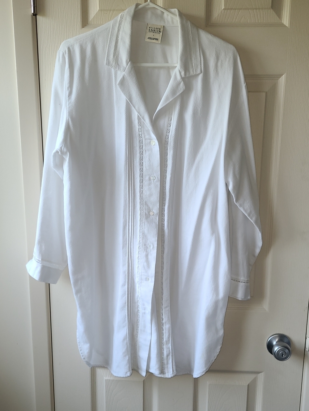 COTTON Hillard & Hanson White Long-Sleeve Dress Shirt with Pin-Tuck Placket